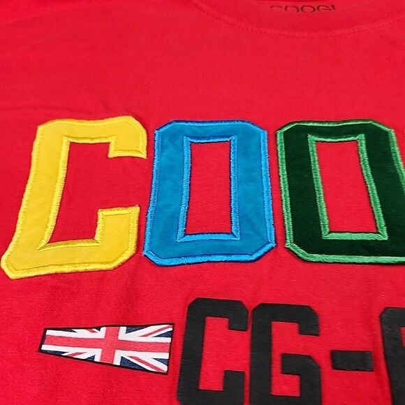 Coogi Shirt Men XXL Red Embroidered Y2K T-shirt Baggy 90’s Spell Out Streetwear - Picture 3 of 11